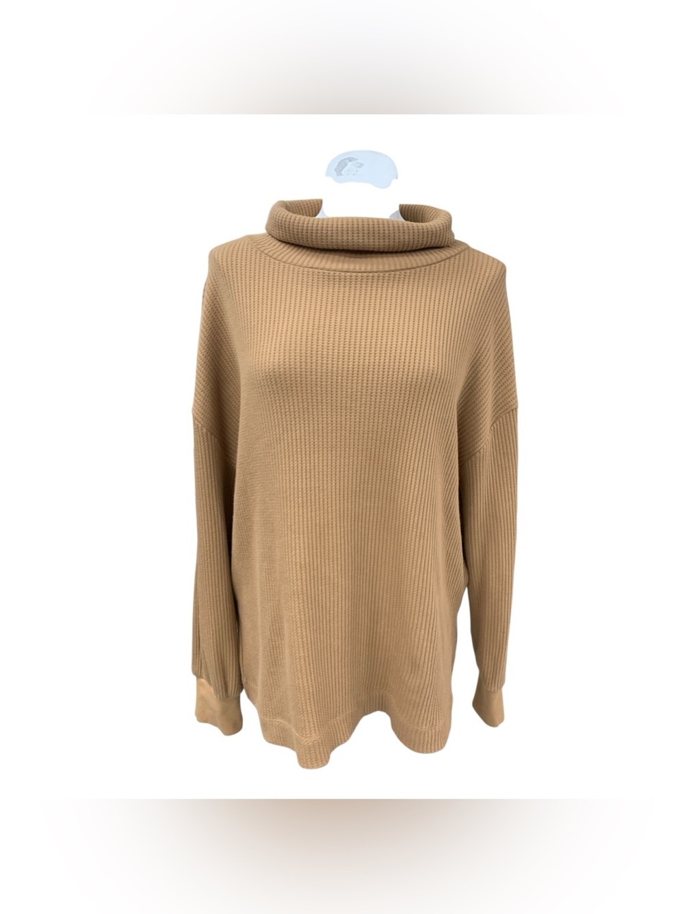 GAP Camel Roll-Neck Waffle Knit Sweater Size M